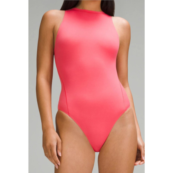 Lululemon Women's Wundermost High Neck Bodysuit Pink Size Small NEW - Picture 1 of 6
